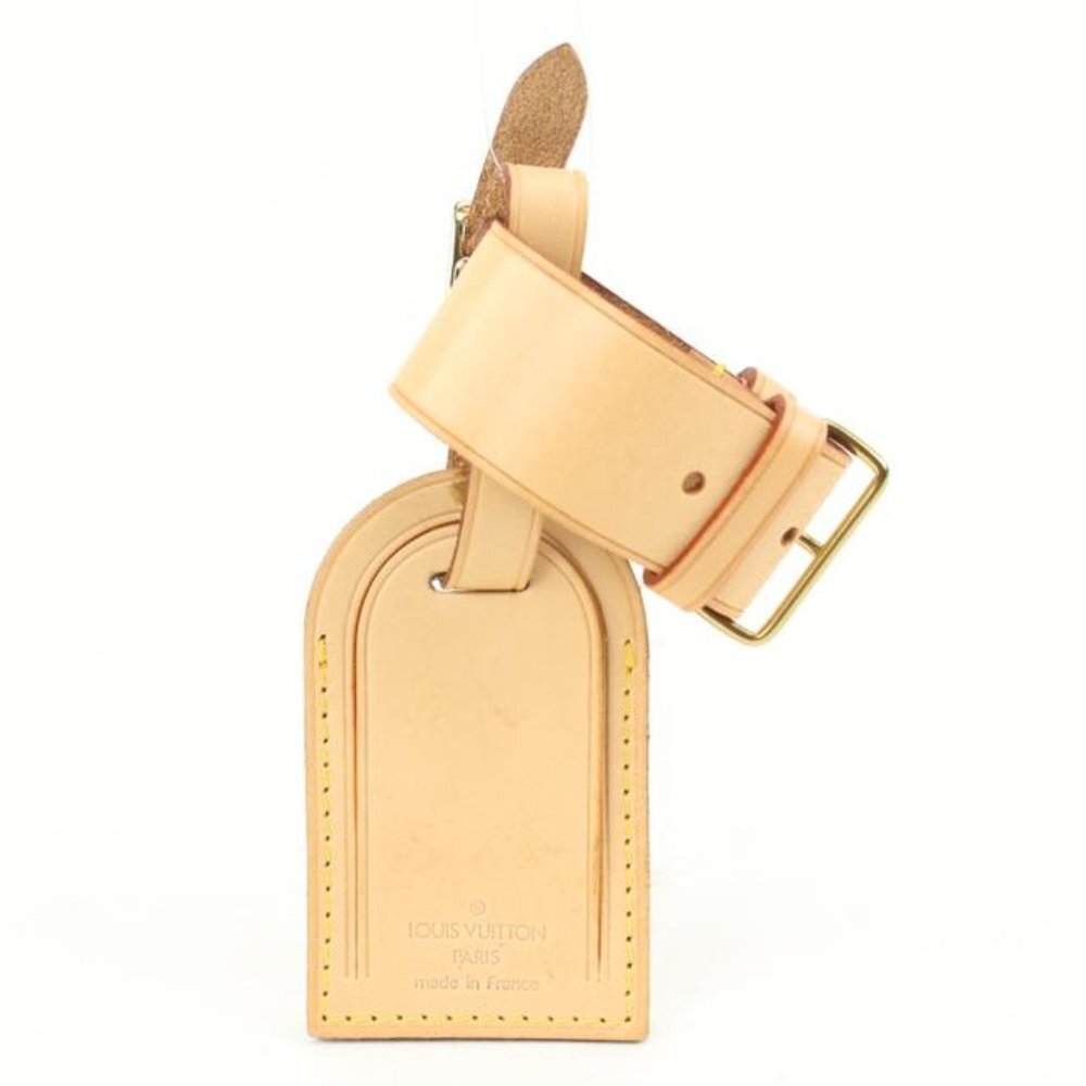 Louis Vuitton Natural Vachetta Luggage Tag and Poignet Set 2LV96a